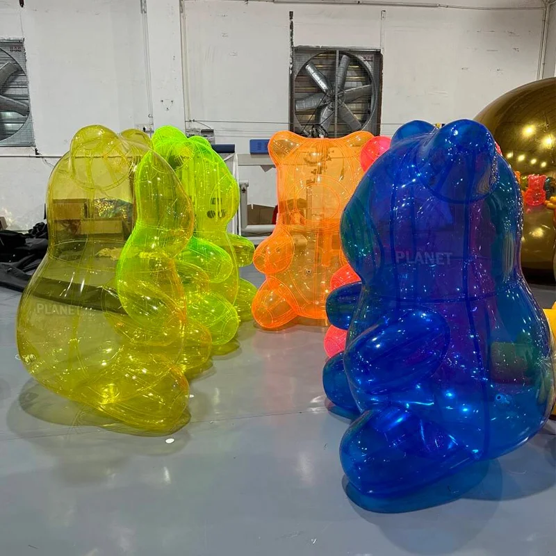 Large Transparent Clear PVC Colorful Airtight Inflatable Teddy Bear Inflatable Gummy Bear