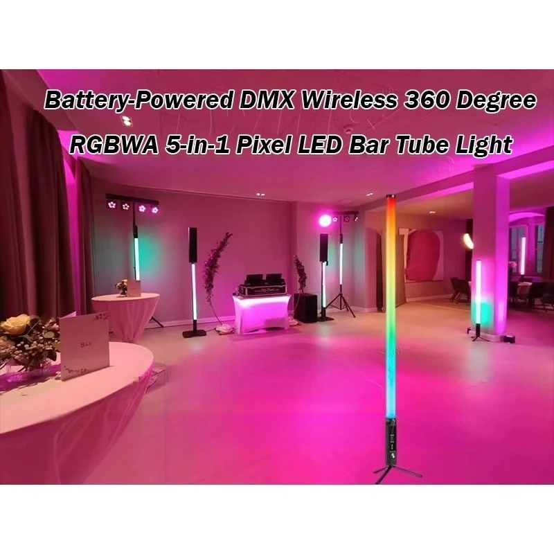 360° 5IN1 RGBWA LED Matrix Bar IP65 Battery Powered DMX512 Stage Light For DJ Warehouse Events