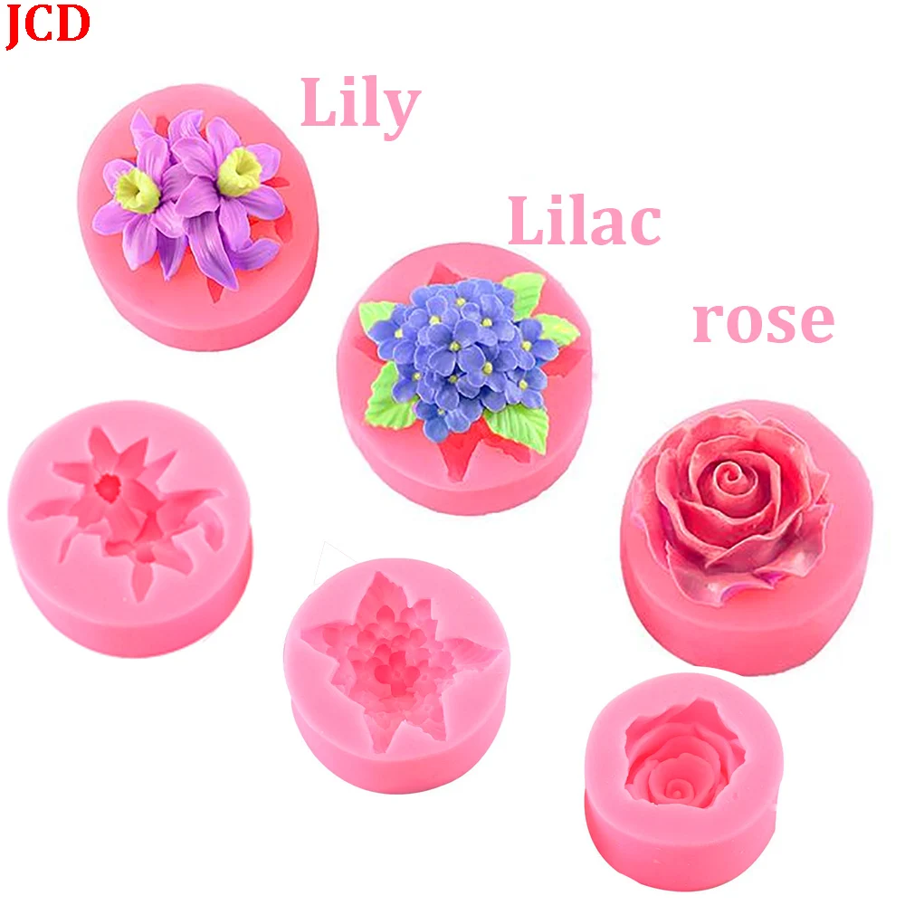 

1PCS/set Lily, Lilac, Rose, Sugar, Silica Gel Mould, Plaster Cake, Decorative Mould, DIY Chocolate Baking Tool