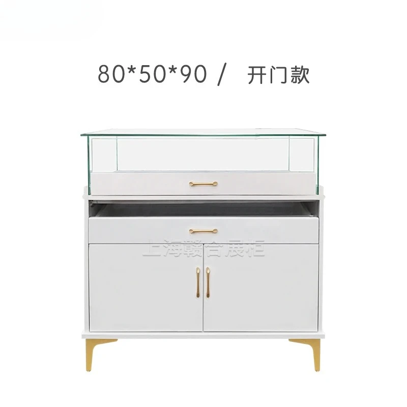 Factory Direct 2026 Top Vetrina Espositiva per Gioielli e Abbigliamento, Bancone in Vetro Moderno di Lusso Leggero in Legno Mass