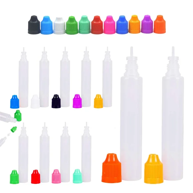 100pcs 30ml 60mL Plastic Dropper Bottles with Childproof Cap with Long Thin Tip Plastic LDPE Empty Refillable Squeezable Bottles