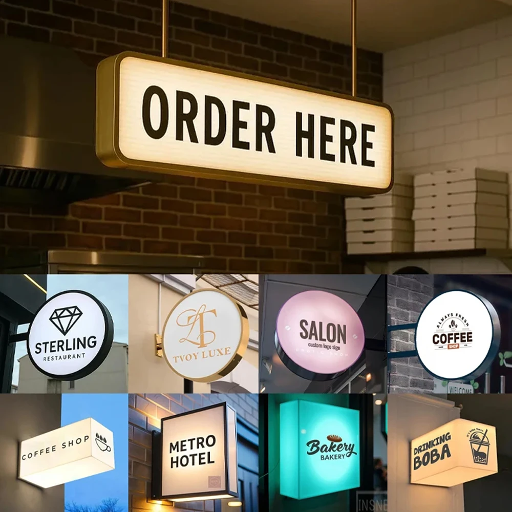 Outdoor Business Signs Channel Letters Storefront Signage Custom Neon Signs LED Letters  Office 3d Gold Backlit Sign Logo Decor