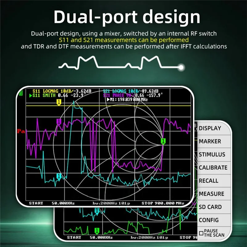 

A20F-Portable Nanovna Vector Network Analyzer 3.98 Inch Touch Screen 10Khz-1.5Ghz MF VHF UHF SHF Antenna Analyzer