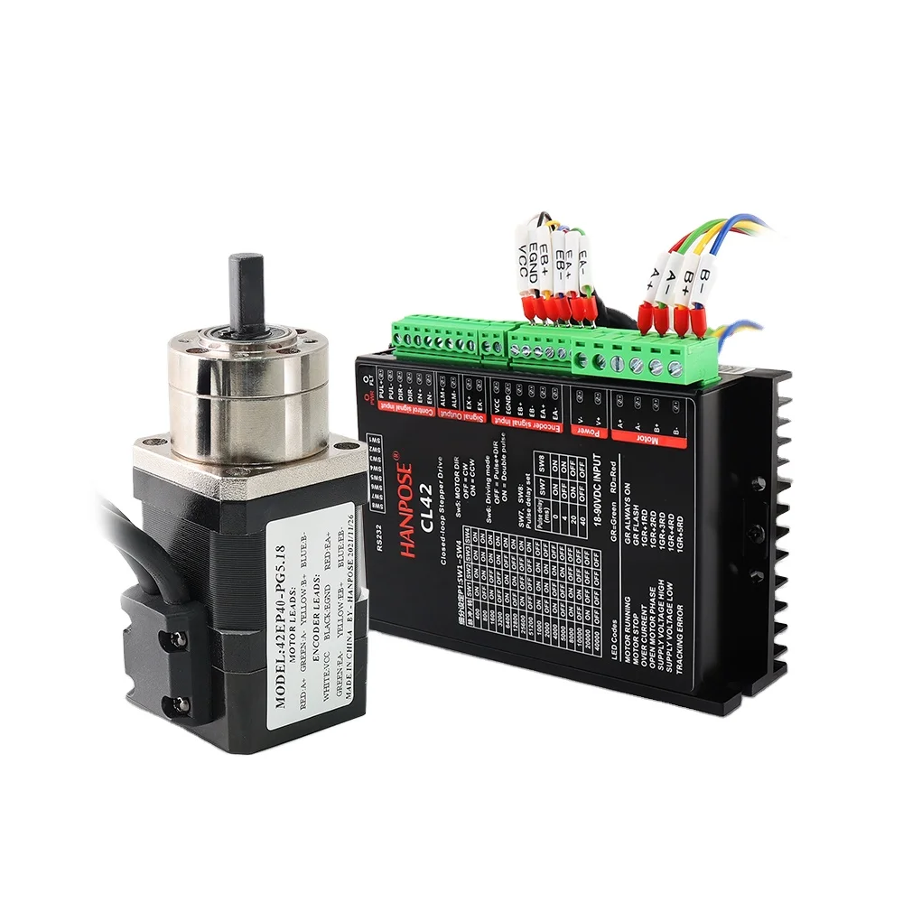 2.0A 0.4N.m 42EP40-PG 5.18-1 3.71 Reduction Ratio CL42 Nema17 Planetary Reducer Closed Loop Gearbox Stepper Motor Driver