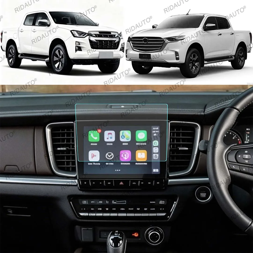 9 Inch Screen Protector For D-MAX 2020-2024 & For BT50 2020-2024 9H Tempered Glass Anti Fingerprint Navigation Protective Film