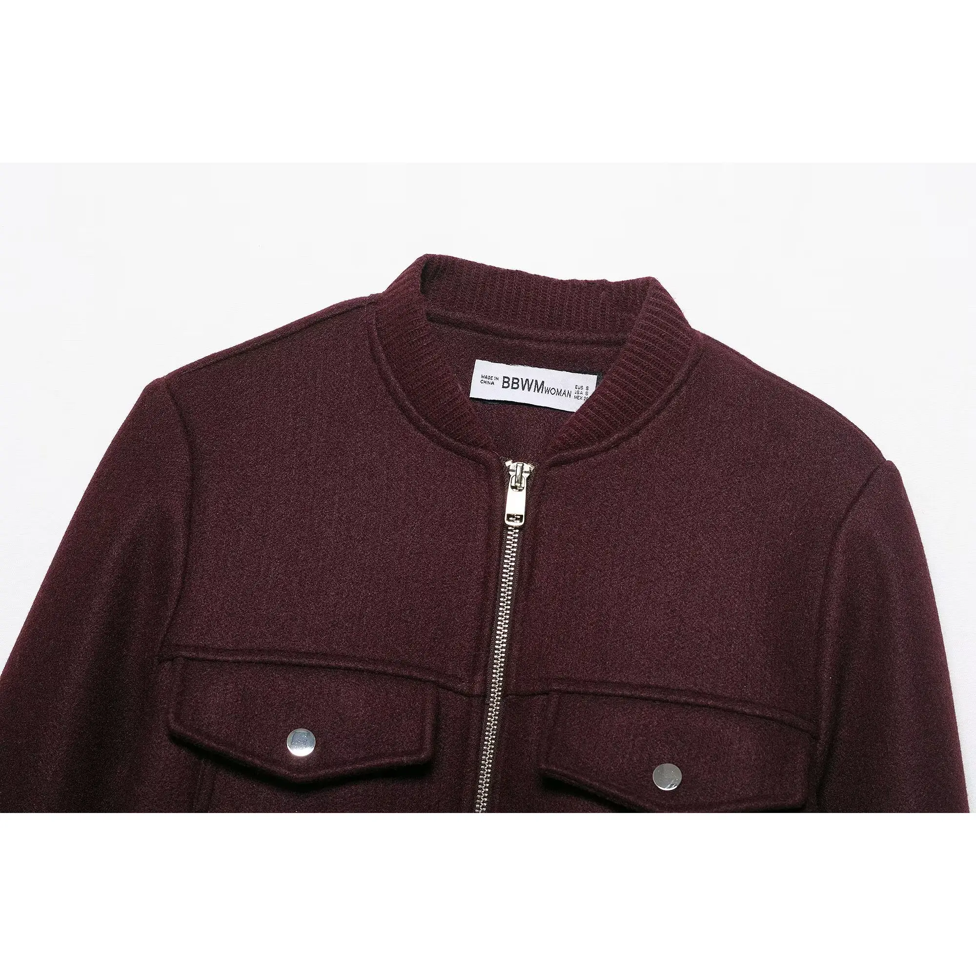 JNLEAOG Donna Faion Soft ort Jaet Autunno New Sle Versatile Tuta Sportiva Fibra di Poliestere Lungo Chiusura con Cerniera