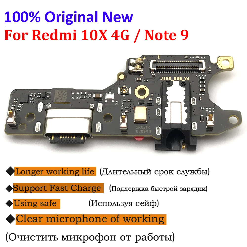 Oringinal New For Xiaomi Redmi Note 9 Dock Connector Micro USB Charger Charging Port Flex Cable Board For Redmi 10X 4G Parts