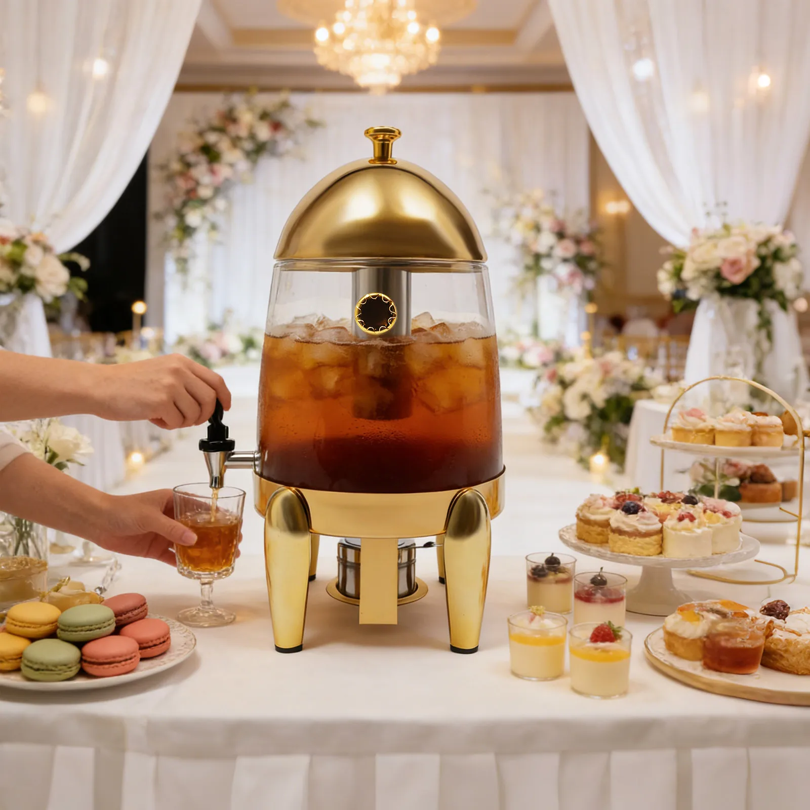 

12L/3.17gal Beverage Dispenser, 201 Stainless Steel Insulated Beverage Dispenser, for Hot Tea, Cold Drinks, Coffee, Juice