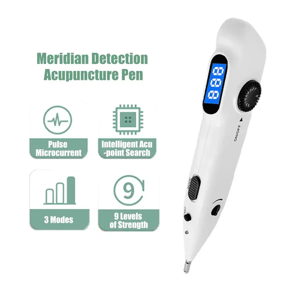 Electronic Acupuncture Pen Display Trigger Point Massage Tens Muscle Stimulator Device Laser Meridian Energy Back Pain Relief