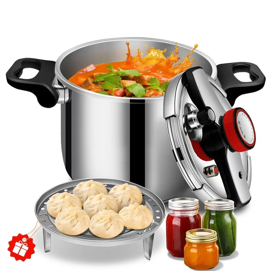 

cooker stainless steel 8 qt, Olla de presion, stainless steel Pressure Cooker 8 qt, Compatible with Induction and Gas Stovetops,