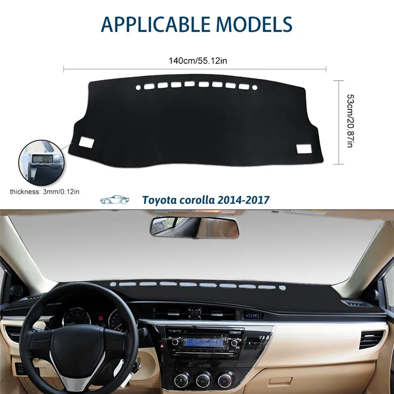 

For Toyota corolla altis g11 2014-2017 Car Leather Dashmat Dashboard Cover Car Pad Dash Mat SunShade Carpet Custom car-styling