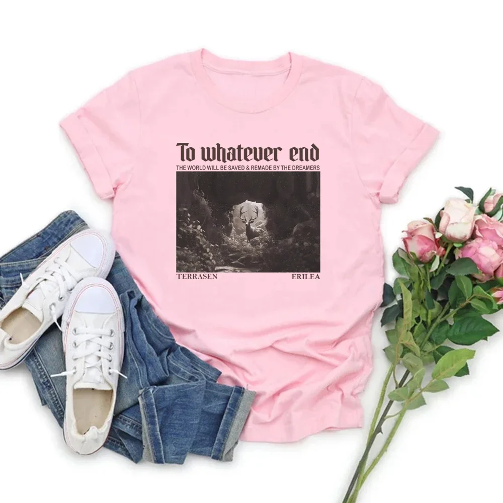 Trono de flor de vidro aelin citação camiseta a treze camisa unissex manga curta camisetas vintage bookish camisa roupas femininas
