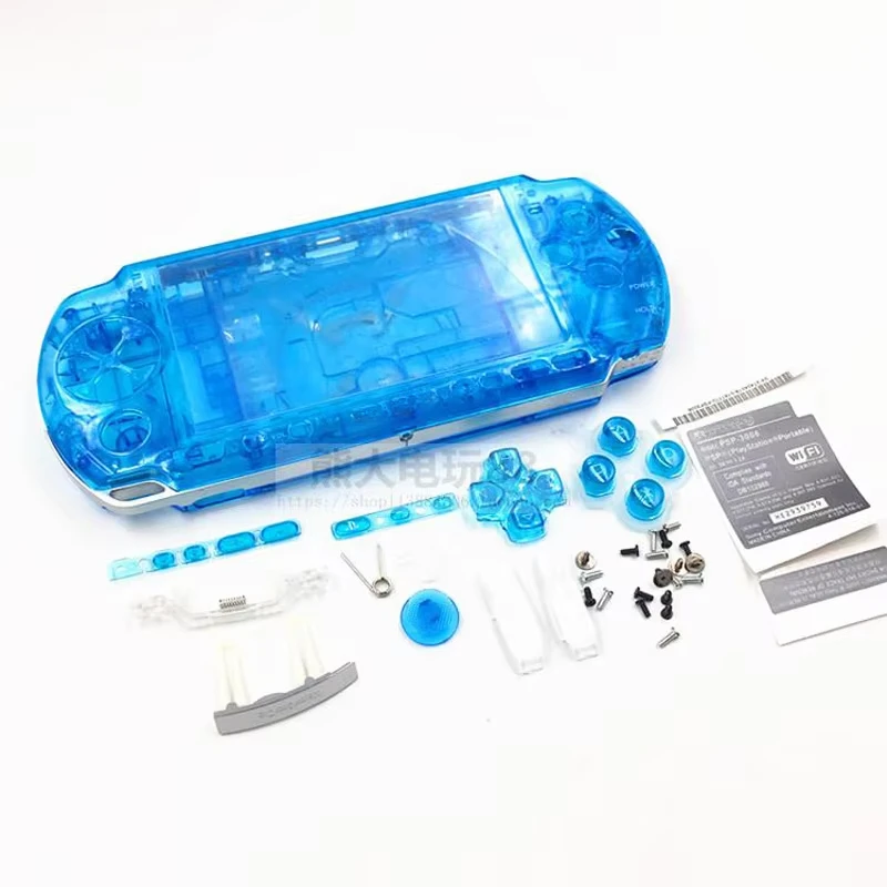 Прозрачный кристаллический корпус консоли для PSP3000 PSP 3000, сменный полный корпус игровой консоли с комплектом кнопок, корпус