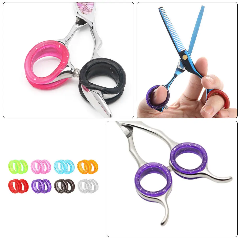 32Pcs Soft Silicone Scissor Finger Rings Comfortable Thumb Inserts for Grooming Shears Hairdresser Barber Pet Cutting Protection