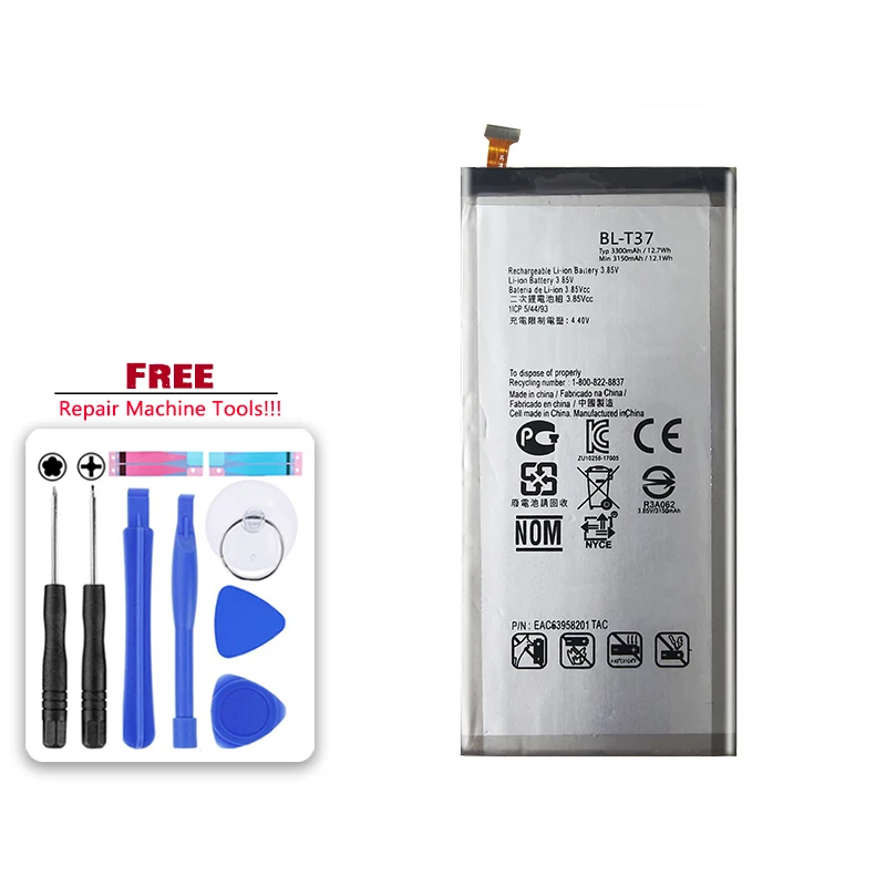 BL-T37 Battery For LG V40 Thinq Q710 Q8 2018 Version Q815L Bateria 3300Mah + Free Tool