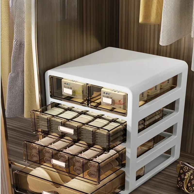 Plastic Underwear Storage Box Multifunctional Wardrobe Organizer Dormitory Clothes Partition Box Bra Organizing Drawer