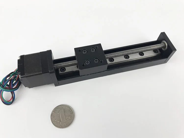 ZXY HPB006 Mini Precision 28 Linear Stepping Motor Guide Rail Slide Table T-shaped Lead Screw T6*2-100mm Wire Electric Slide Mod