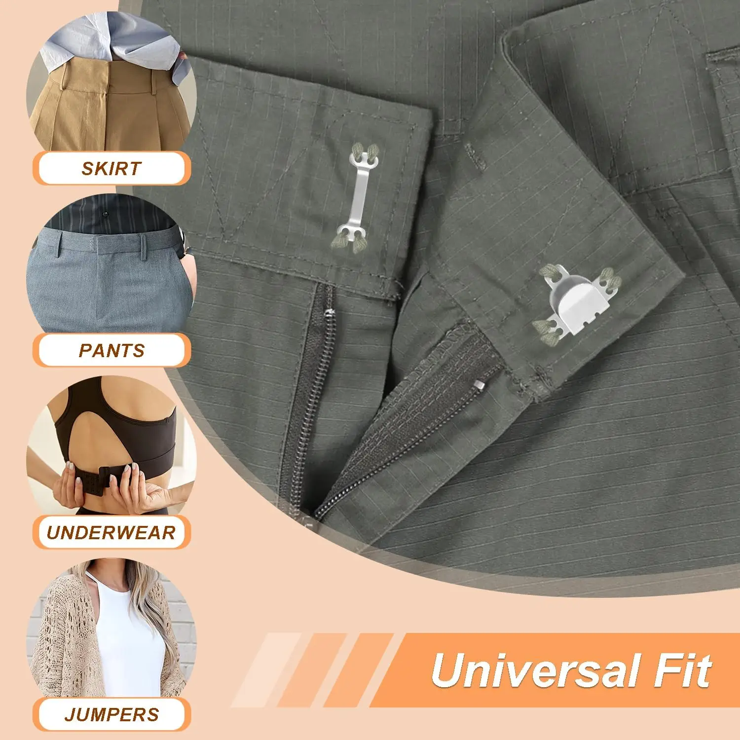 5-25Set Sewing Hook and Eye Closures for Clothing Sewing Clasps and Fasteners, Hook and Eye Closure for Pant Waist Bra Jeans