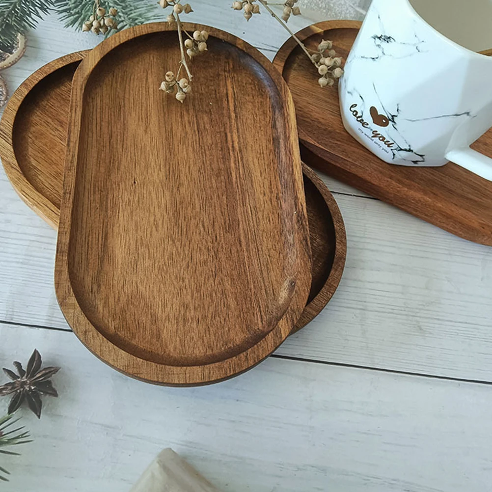 

Solid Wood Serving Tray Natural Wooden Food Platter for Snacks Sushi Cookies Dumplings Bowl Plate Rustic Kitchen Decor Dinning