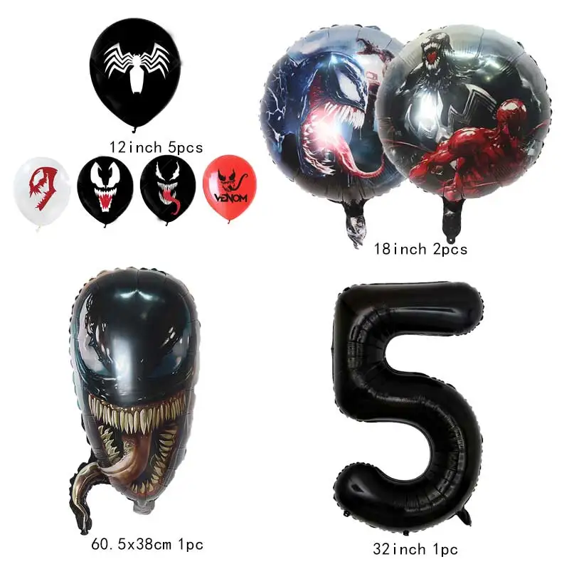 Venom Background Music Children's Birthday Party Balloon Supplies Banner Room Decoration Background Photography