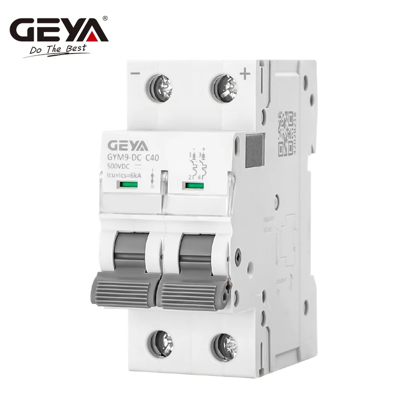 GEYA Din Rail DC MCB 6KA 2P 500V Mini Circuit Breaker DC 6A 10A 16A 20A 25A 32A 40A 50A 63A