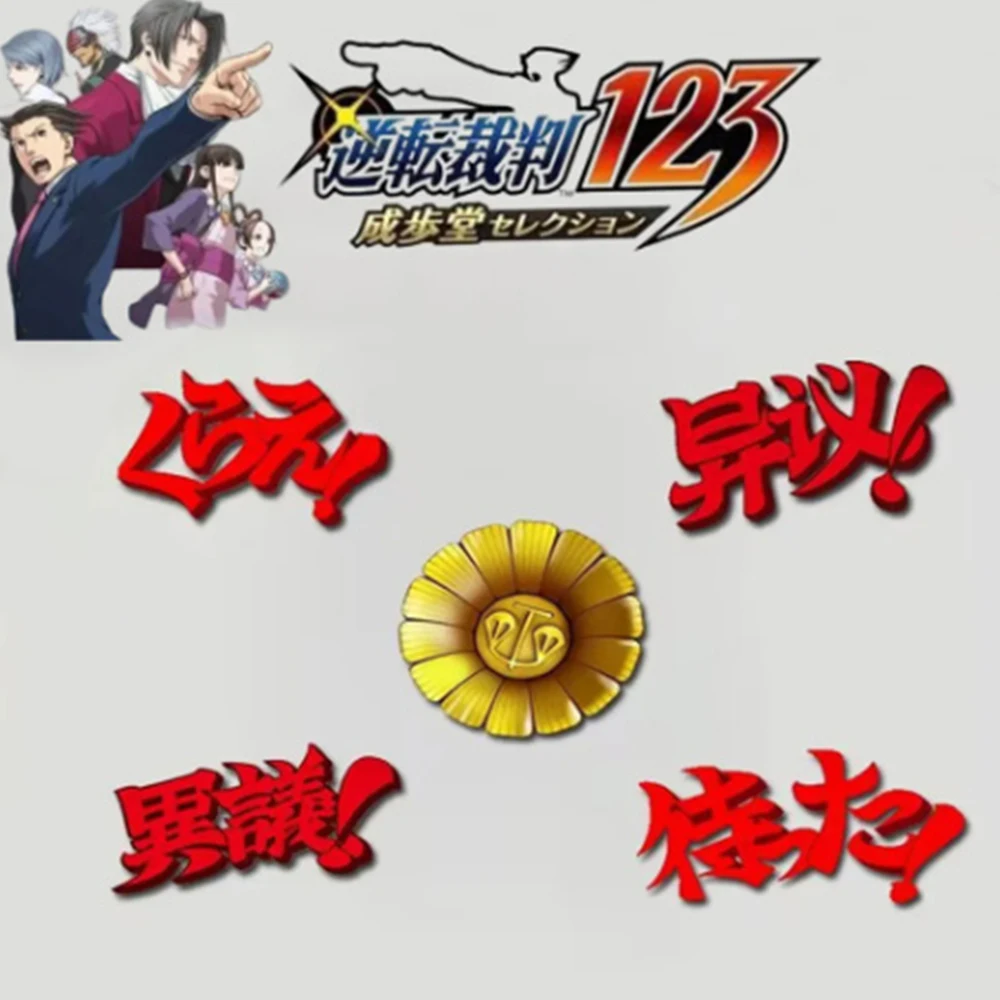 เกม Gyakuten Saiban Ace Attorney Phoenix Wright Dual Destinies Badge คอสเพลย์อะคริลิคเข็มกลัด Lawyer Pin 5 ชิ้น/เซ็ตอุปกรณ์เสริม Prop