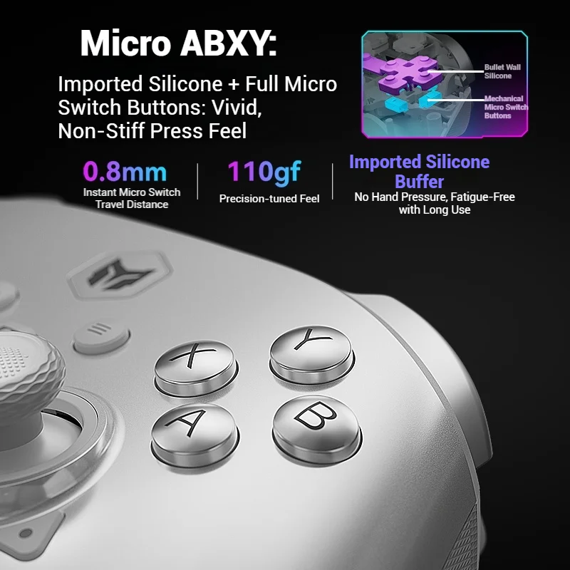 BIGBIG WON Rainbow3 سماعة لاسلكية تعمل بالبلوتوث وحدات تحكم الألعاب مع عمر البطارية 1000 مللي أمبير في الساعة لوحات الألعاب 3.5 مللي متر واجهة الصوت لمفتاح الكمبيوتر