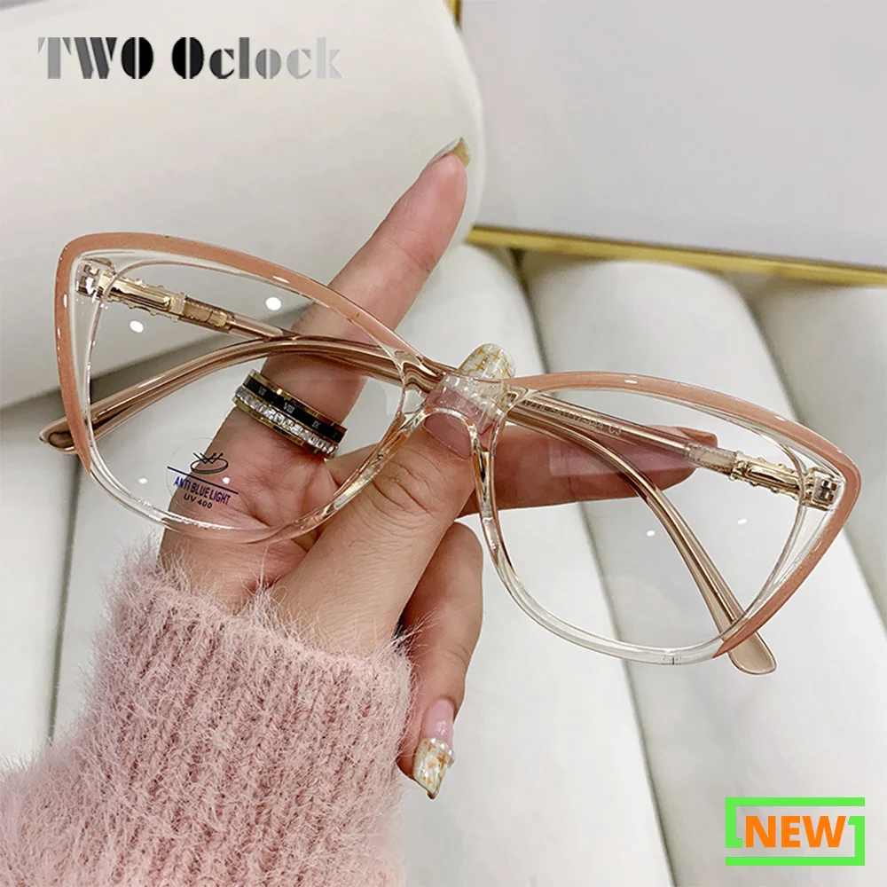 

2025 New Eyeglass Frame Women TR90 Cat Eye Glasses Frame Female Customize Myopia Prescription No Grade Spectacle Medical Glasses