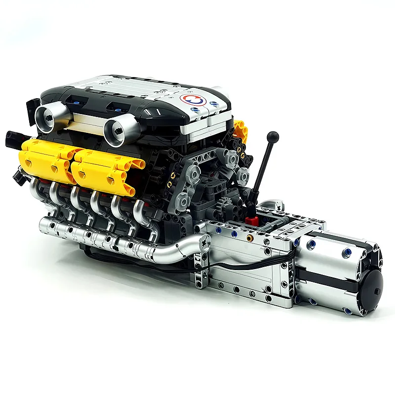 Mould King 10202 Technical Car Engine Building Blocks Motorized Supercar V12 Engine Transmission Bricks Toys Kids Christmas Gfit