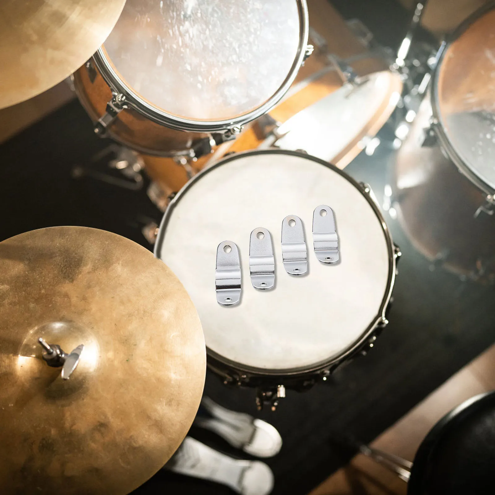 

10Pcs Iron Drum Kit Bracket Connectors Stable Snare Drum Lug Durable Support Easy Installation Musical Instrument Parts