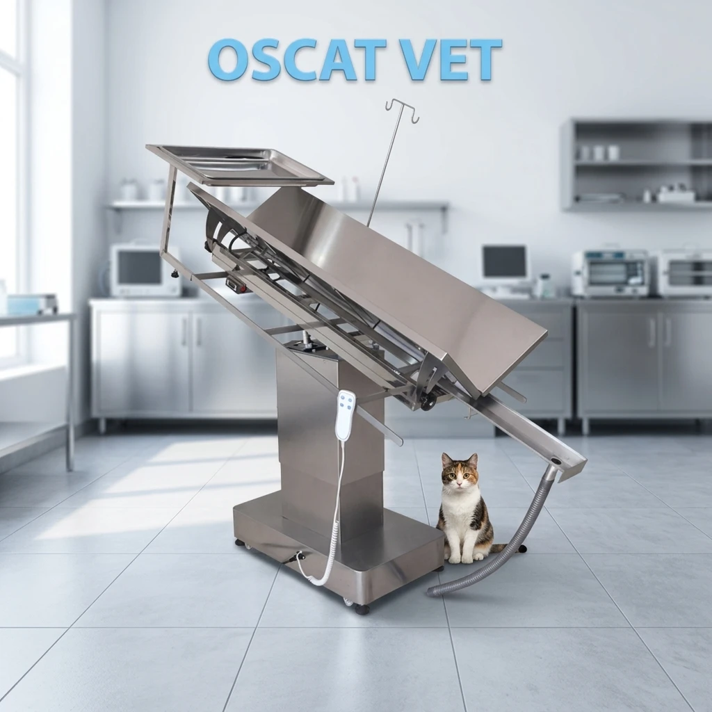 OSCAT Veterinary Equipment ET-1 Veterinary Medical Equipment Lifting Operating Table For Pets, Side Tilt & 45° Fore-Aft Tilt