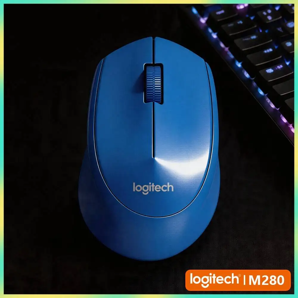 Logitech M280 Ergonomic Wireless Mouse Firm Grip Grips 2.4GHz Nano Dongle 10m Range for Home Mac PC Linux