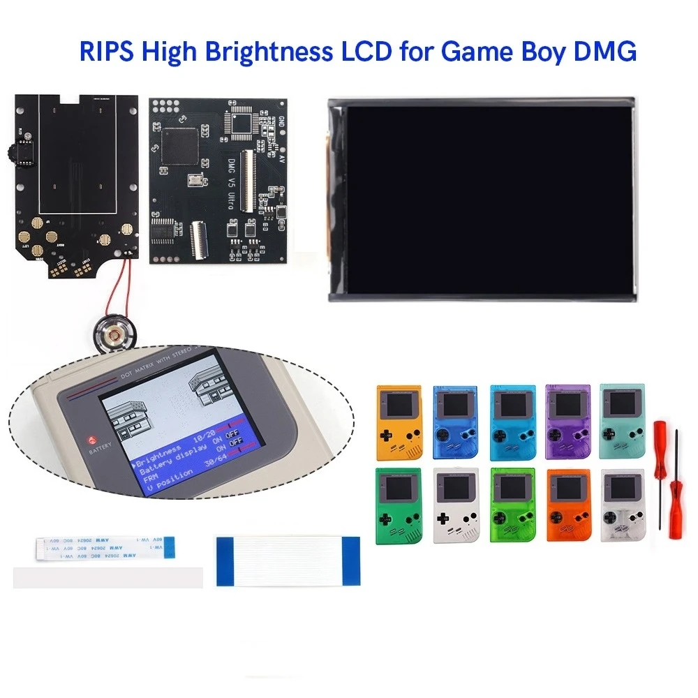 v5-ultra-hispeedido-built-in-osd-menu-full-size-rips-backlight-lcd-screen-mod-kit-w-speaker-pre-cut-housing-shell-for-gb-dmg