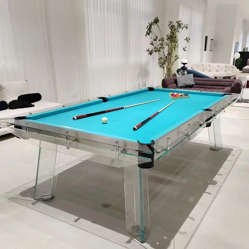 Crystal Transparent Tempered Glass Billiard Table Chinese Table Crystal American