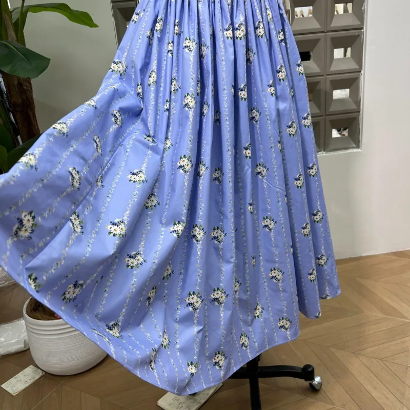 فستان DFDG نسائي طويل بطبعة زهور مكشوف الأكتاف وحزام سباغيتي بدون أكمام وخصر بوهيمي للشاطئ لربيع وصيف 2025 #6