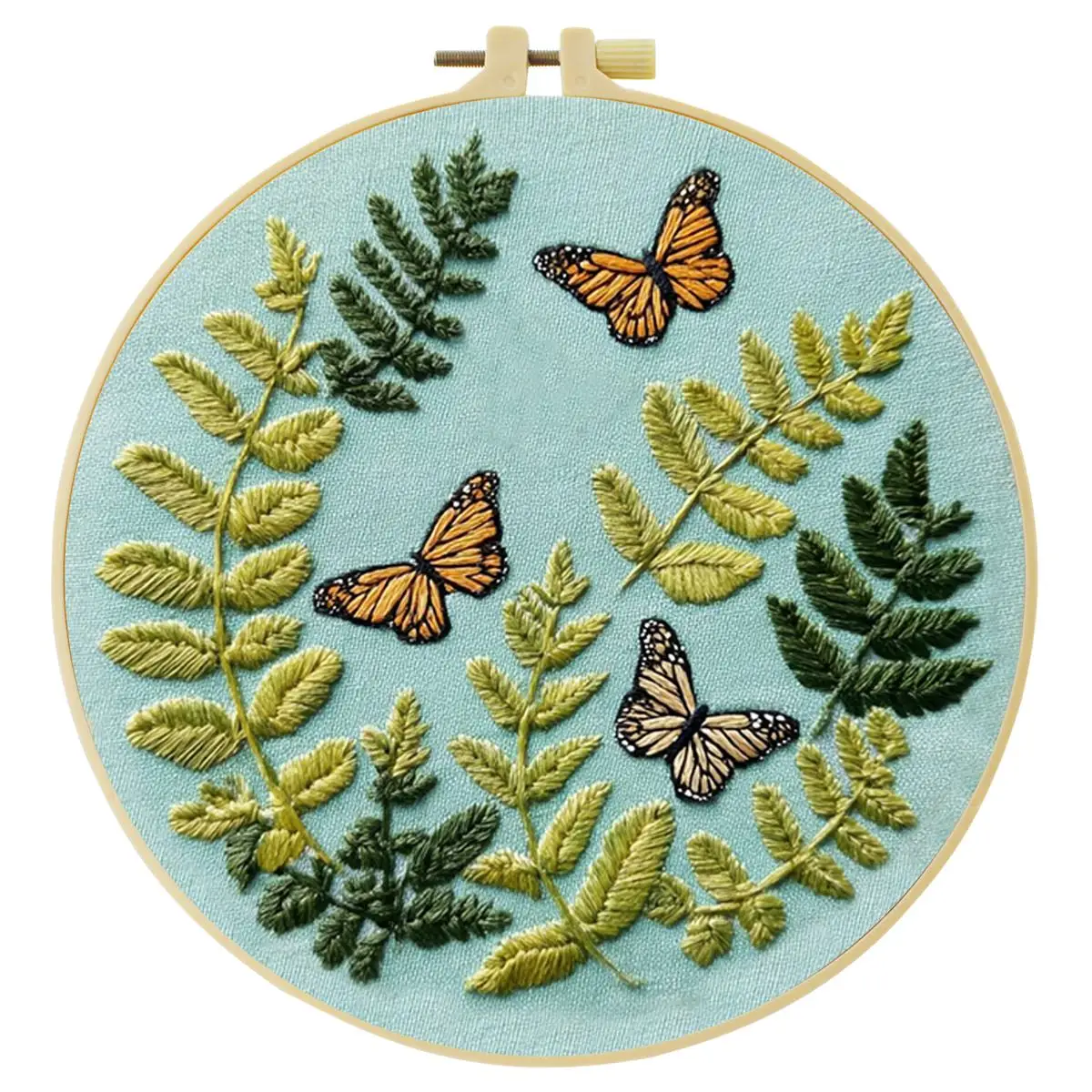 1 Stück 20X20CM/15X15CM 7,87/6,3 Zoll Schmetterlings-Stickerei-Starter-Kit DIY-Kit DIY-Stickerei-Set Handarbeiten Heimdekoration – Detail 3