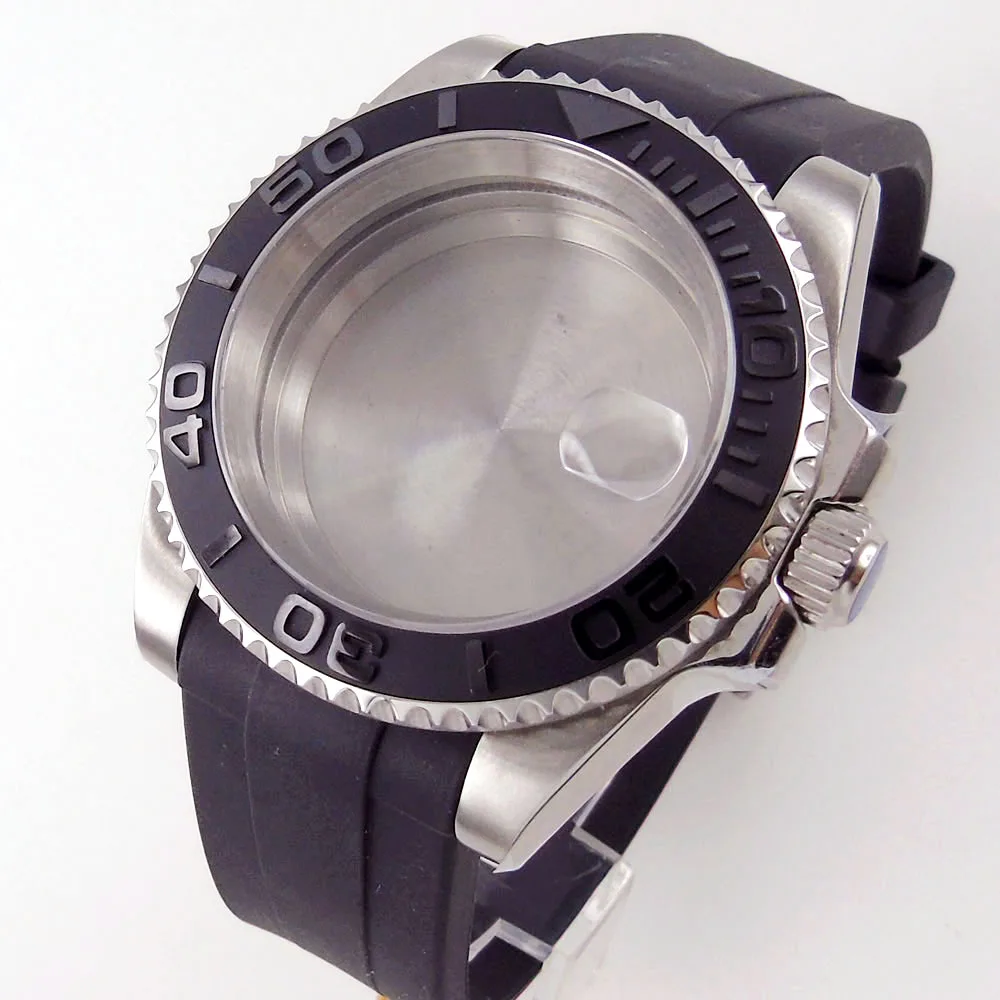 

40mm Sapphire Glass Blue Ceramic Bezel Watch Case Set Fit ETA 2824 2836 Miyota 8215 821A NH35A NH36A 7S26MOVEMENT