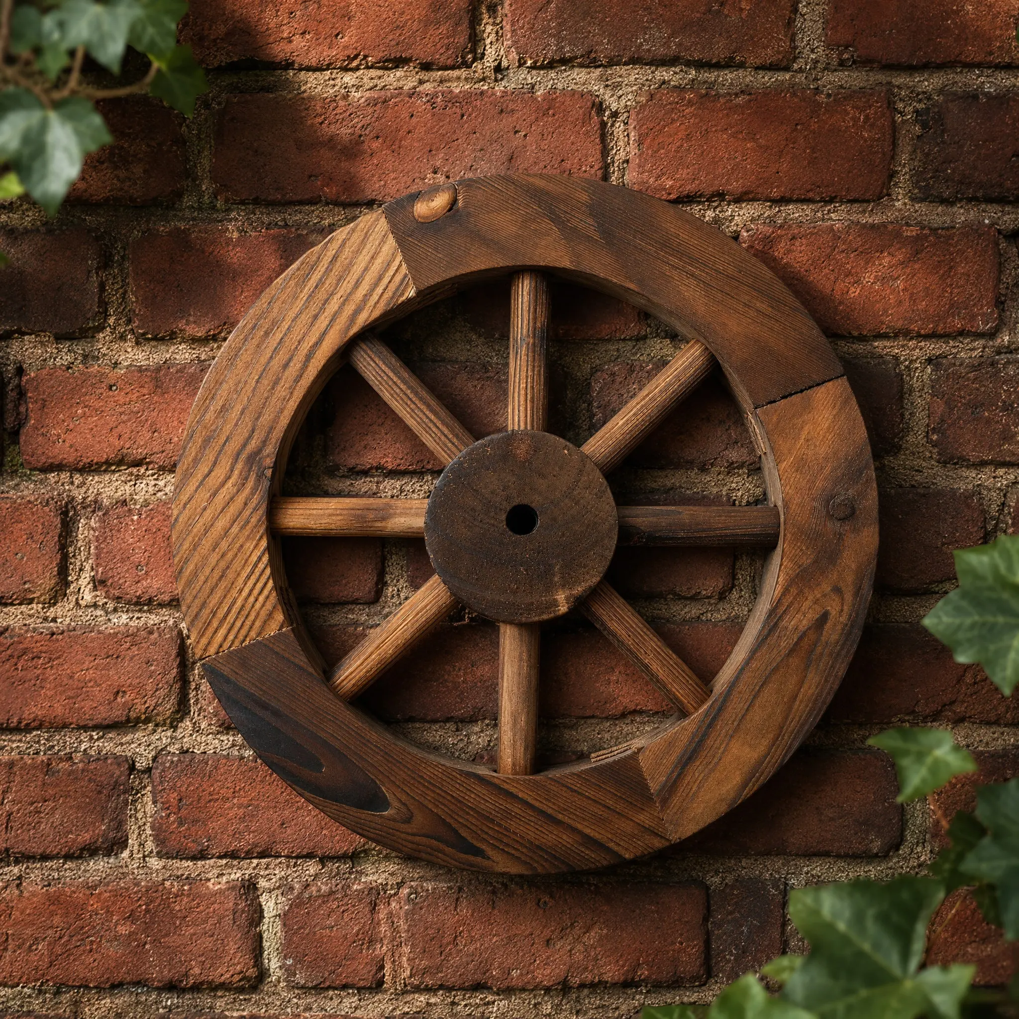 1Pcs Wooden Wagon Wheel Decoration Vintage Wall Hanging for Living Room Bedroom Garden Rustic Home Decor Housewarming Gift