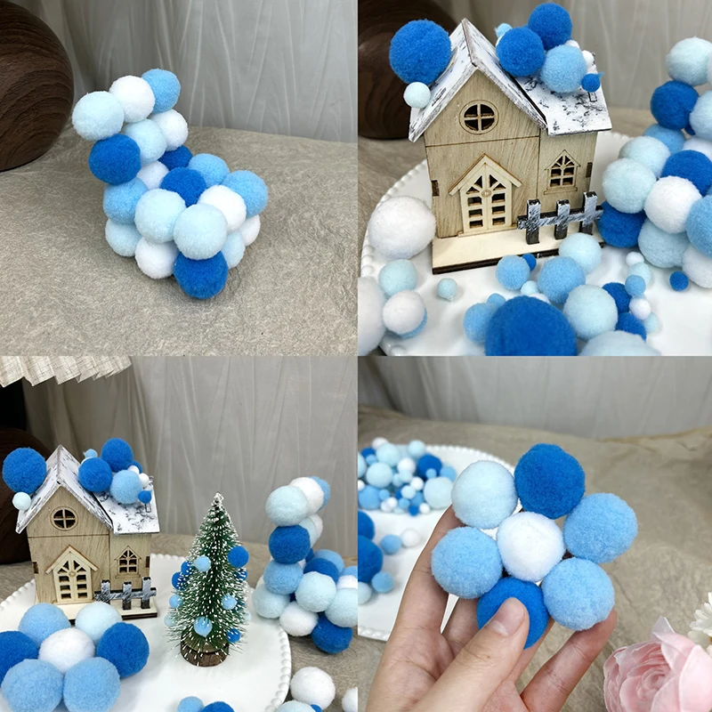

Multicolored 0.8/1/1.5/2/2.5/3cm Pom Poms Fluffy Soft Ball Handmade Sewing Craft DIY Kids Toy Christmas Wedding Decoration