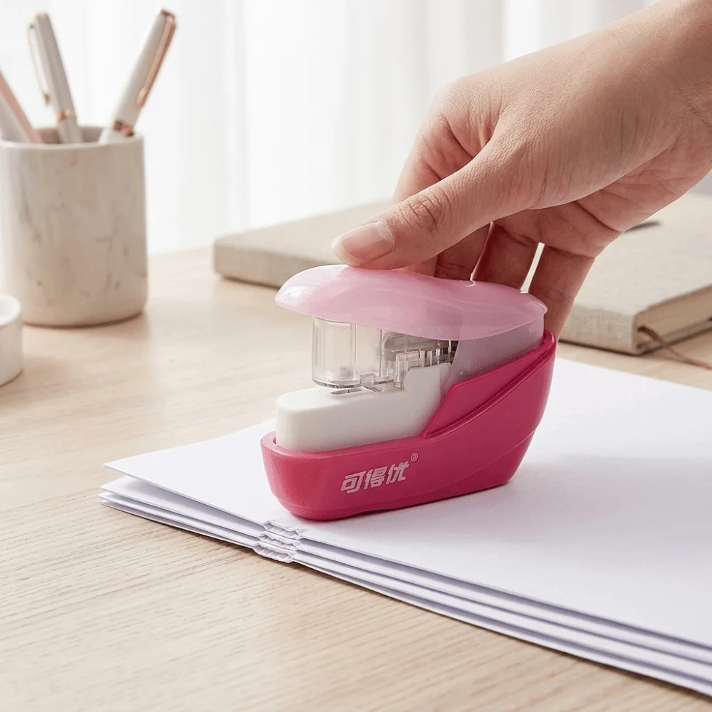 ABS Stapleless Stapler Stapleless Binding Compact Portable Mini Stapler 4 Sheets Capacity Lightweight Pocket Stapler Office