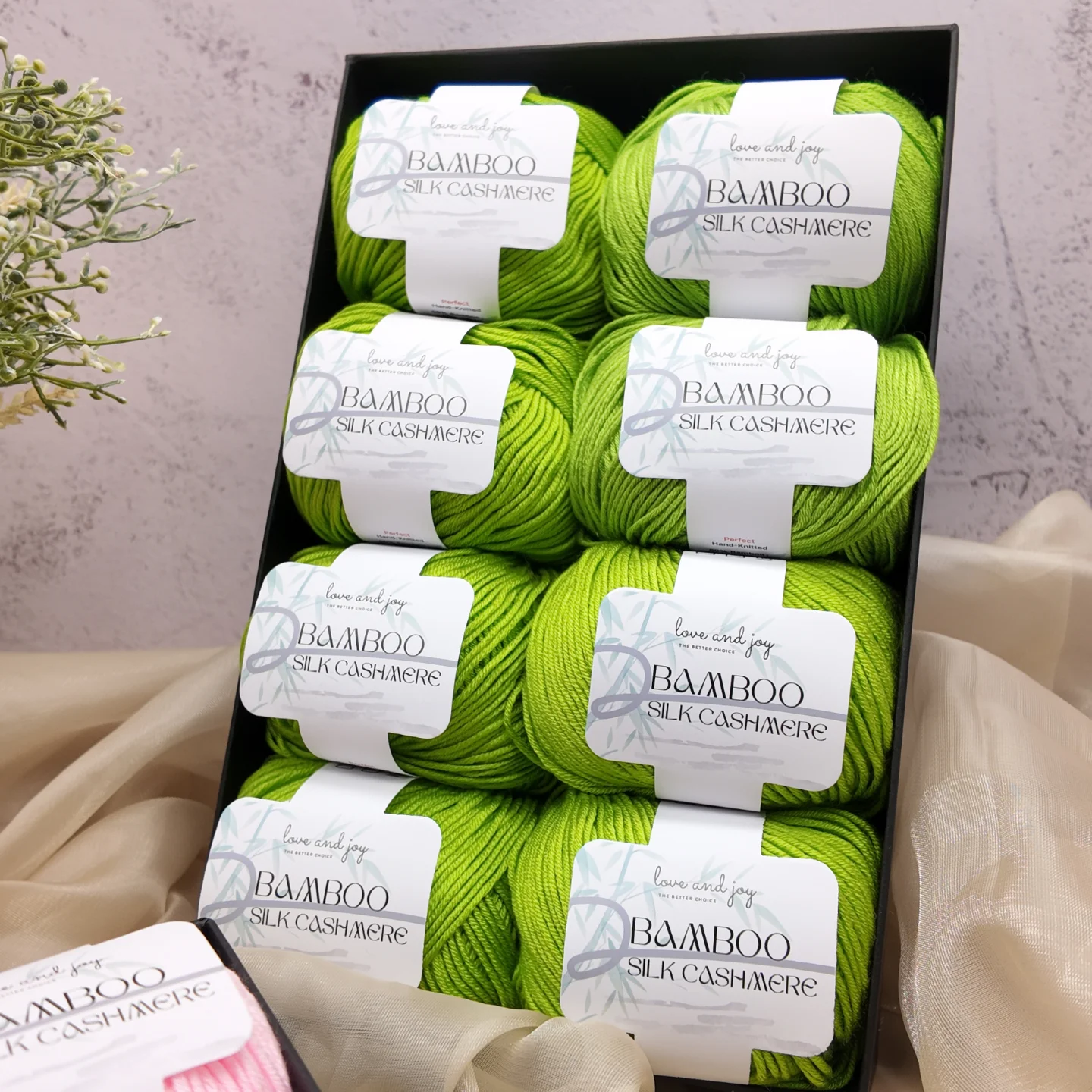8 Pack Bamboo Silk Cashmere Knitting Yarn Soft Breathable Crochet Thread for Sweater,Scarf,Hat,Shawl DIY Handmade Crafts