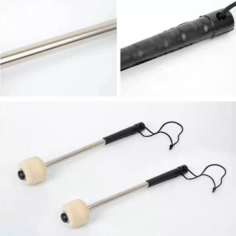 Ergonomic Handle Bass Drum Mallets 2PCS Felt Head Timpani Sticks Comfortable Grip Superior Sound for Percussion Instruments