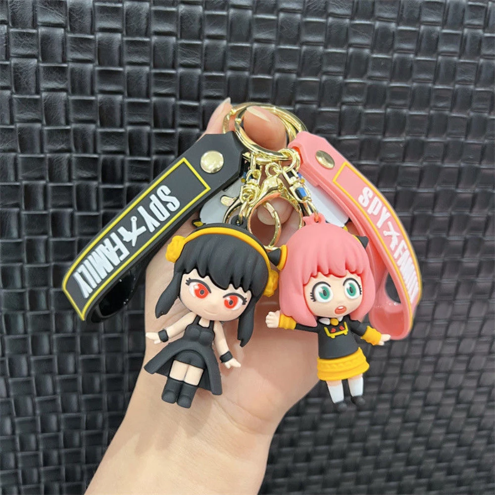 Spy X Family Aesthetic Keychain Anime Figures Twilight Anya Yor Loid Forger Key Chain 3D Soft Silicone Backpack Keyring Pendant