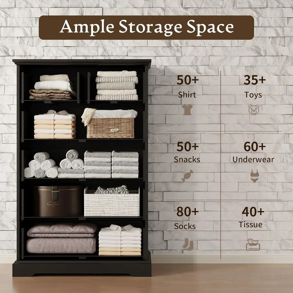 DAFIFY Cômoda de 6 gavetas para quarto, 49 cômodas modernas com gavetas profundas e alças de bar, suporte de TV de madeira rústica, órgão de armazenamento de madeira