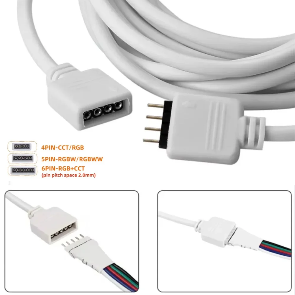 �y�Z�[�����z4PIN 5PIN 6PIN �d�q�P�[�u���������C�� 0.5-5 ���[�g�����X�R�l�N�^�ƃs���A�_�v�^ Fr SMD5050 3528 RGB CCT LED �X�g���b�v���C�g