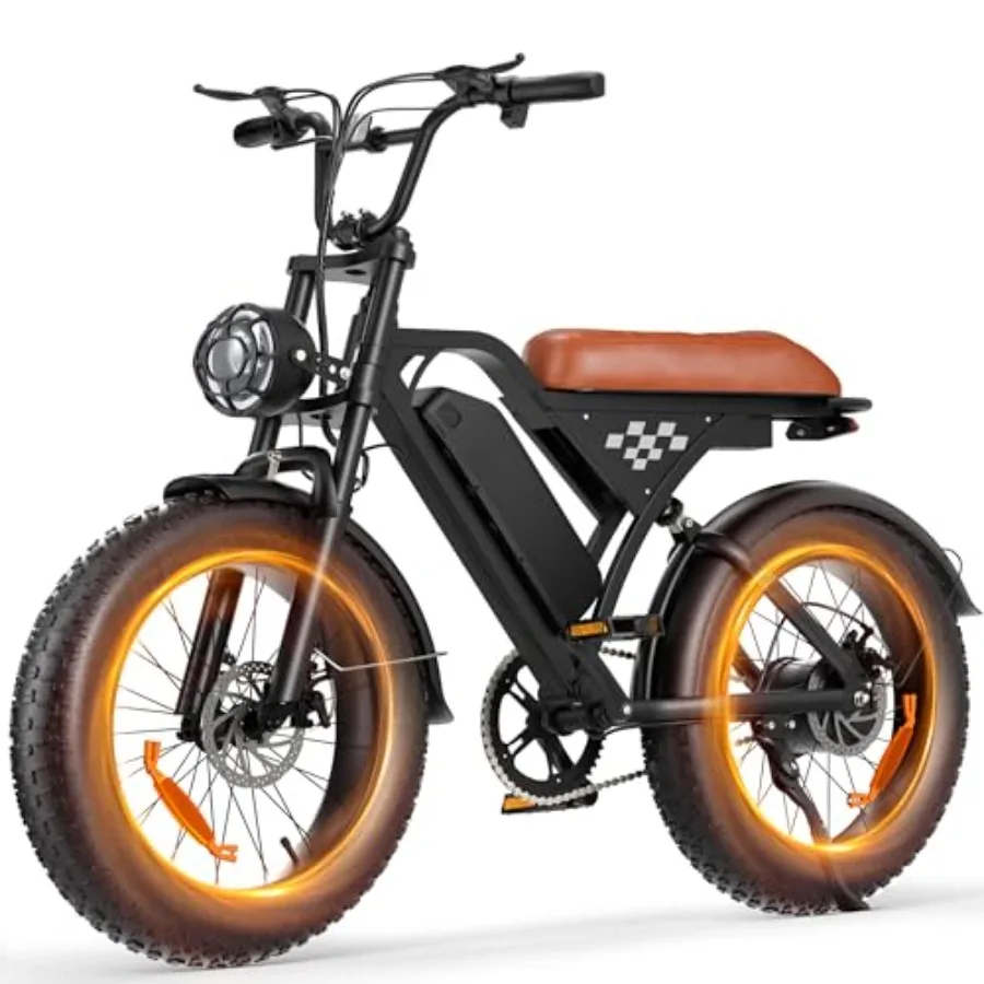 

Electric bike for adults and teens: retro-style dirt bike with 1500/1000W peak motor, 55-mile PAS range, 20/16-inch fat tires,
