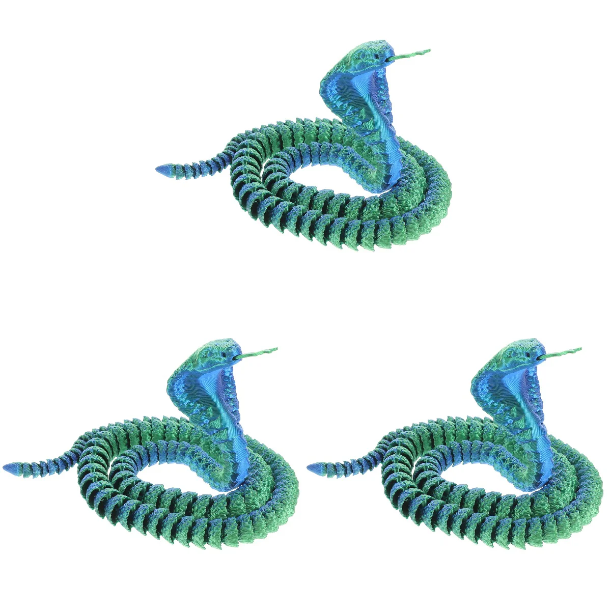 

3 Count Snake Sculpture Decor Toy Halloween Toys Flexible Modeling Statue Tabletop Fish Tank Decoration Plastic Figurine