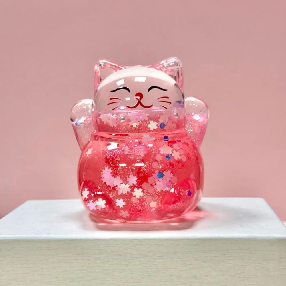 Nagaya Fortune Cat Candy Color Cat Dolls Shiny Lovely Doll Desktop Ornaments Kawaii Cute Cartoon Cat Model Toy Jewelry Gifts