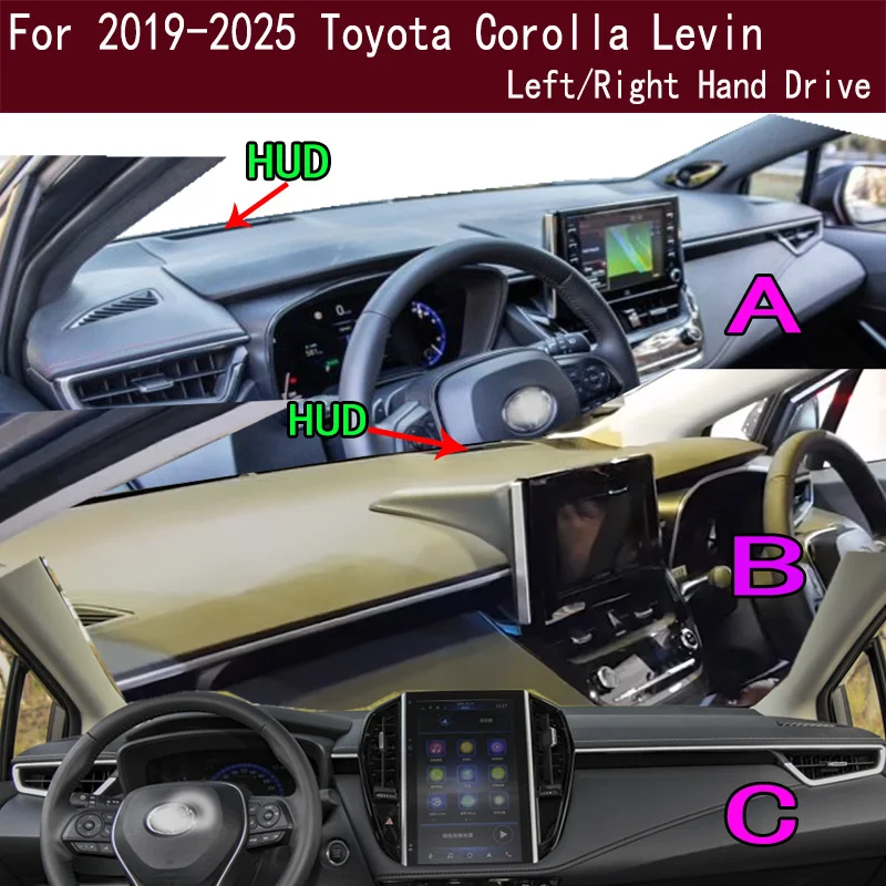 

For 2019-2025 Toyota Corolla Cross Auris Levin E210 Dash Mat Dashmat Dashboard Cover Instrument Panel Sunscreen Pad Ornaments