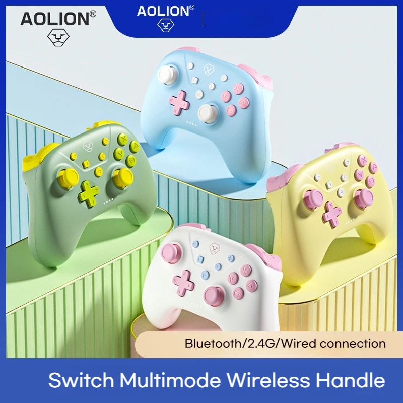 

Aolion Three Mode Bluetooth Game Handle Cross Button Six Axis Gyroscope Somatosensory One Button Wake-Up Switch For ISO Android